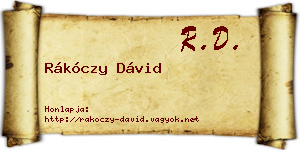 Rákóczy Dávid névjegykártya