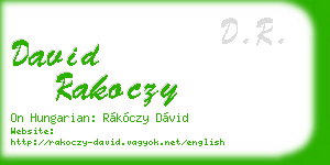 david rakoczy business card