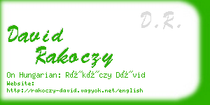 david rakoczy business card